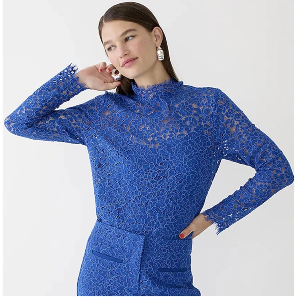 J. Crew Blue Lace Blouse